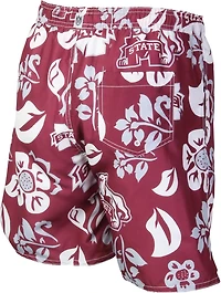 Wes and Willy Men's Mississippi State University Floral Swim Trunks