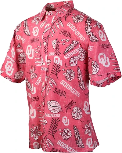 Wes and Willy Men's University of Oklahoma Vintage Floral Button Down Shirt