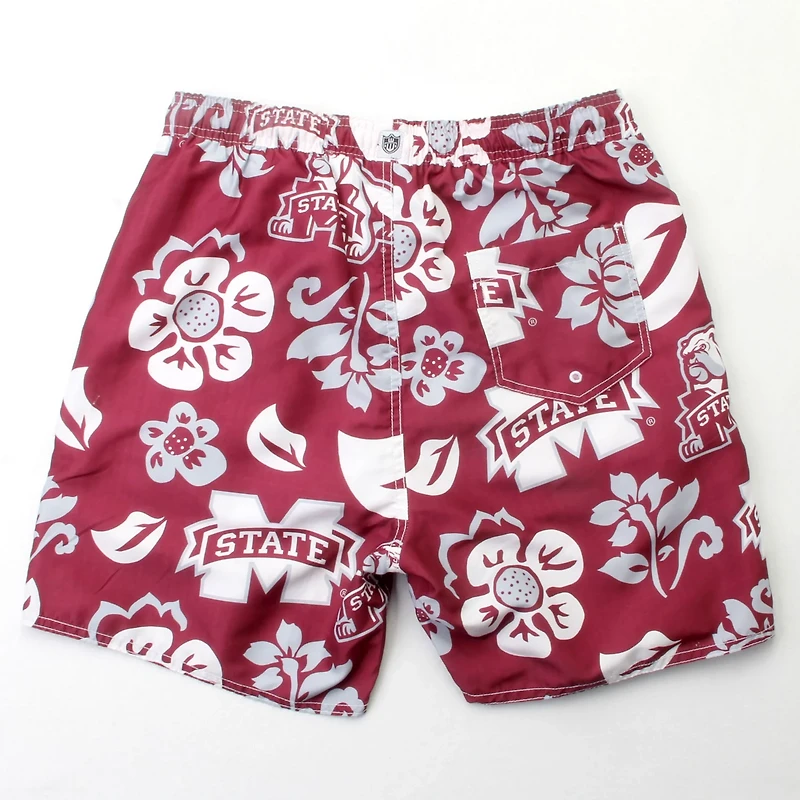 Wes and Willy Men's Mississippi State University Floral Swim Trunks