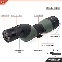 Athlon Optics Argos 20-60x85 Straight Angle Spotting Scope