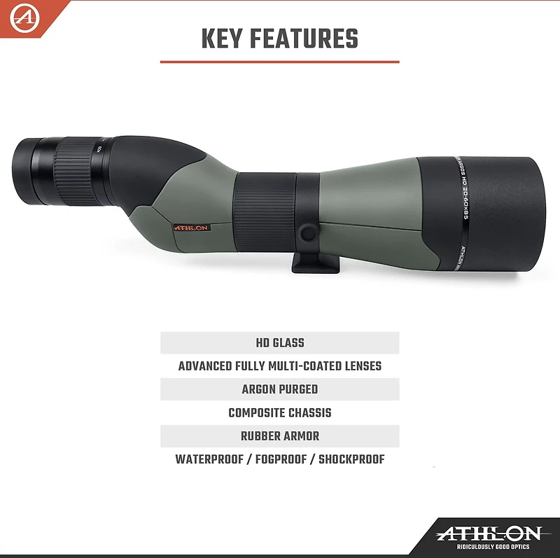 Athlon Optics Argos 20-60x85 Straight Angle Spotting Scope
