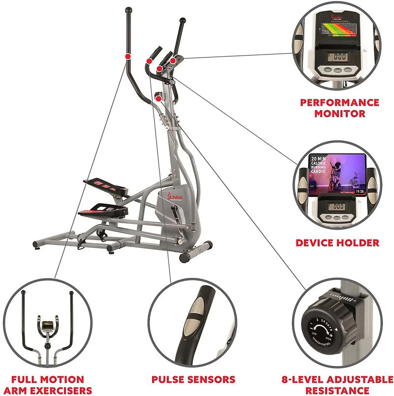 Sunny Health & Fitness Magnetic Elliptical Trainer