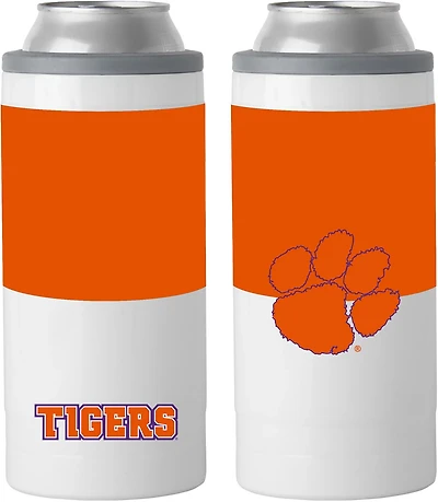 Logo Clemson University Colorblock 12 oz Slim Can Coolie