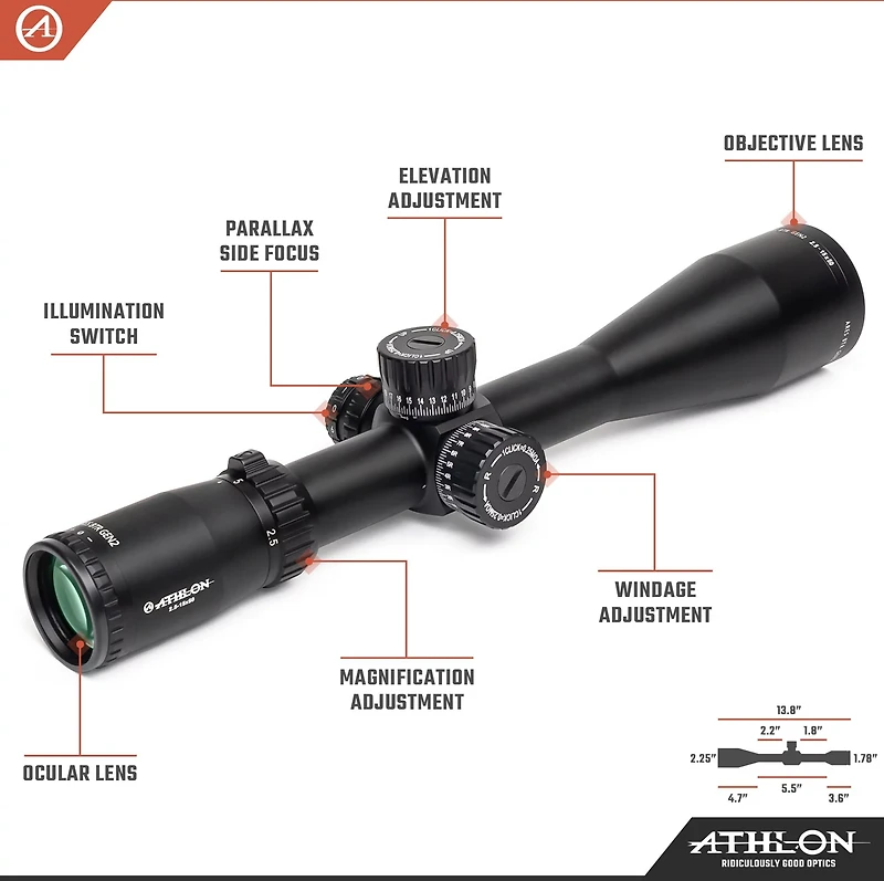 Athlon Optics Ares 15-45x65 UHD 45-Degree Scope