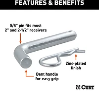 CURT 5/8 in Hitch Pin with 2 in or 2.5 in Receiver