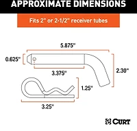 CURT 5/8 in Hitch Pin with 2 in or 2.5 in Receiver