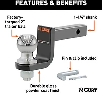 CURT Towing Starter Kit with 2 in Ball