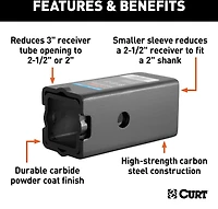 CURT Ball Mount Reducer Sleeve Set