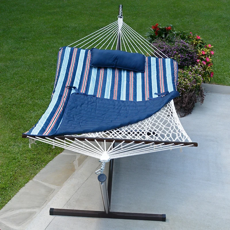 Algoma Cotton Rope Hammock Stand, Pad and Pillow Combination