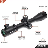 Athlon Optics BDC600A Argos HMR 2-12x42 SFP IR Reticle