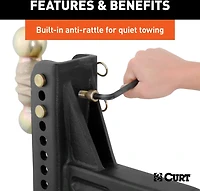 CURT 20,000 lb Adjustable Channel Mount with Dual Ball