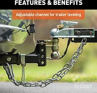 CURT 10,000 lb Slim Adjustable Channel Mount with Dual Ball