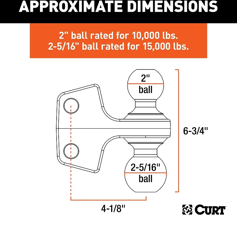 CURT Replacement Rebellion XD 15,000 lb Dual Ball