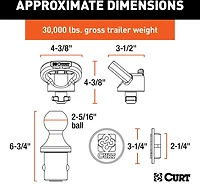 CURT OEM Puck System Gooseneck Ball and Safety Chain Anchor Kit
