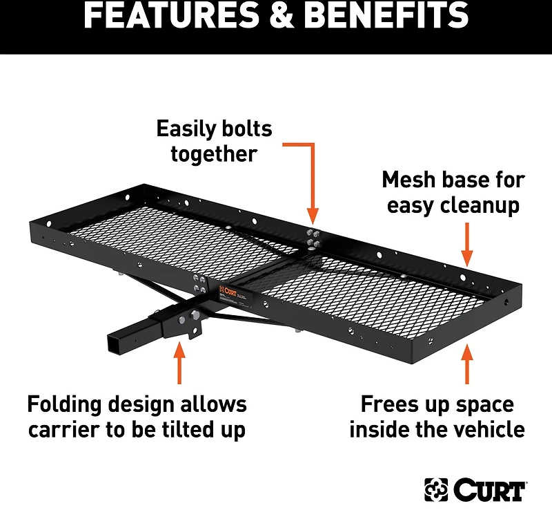 CURT 60 in x 19-1/4 in Folding Cargo Carrier