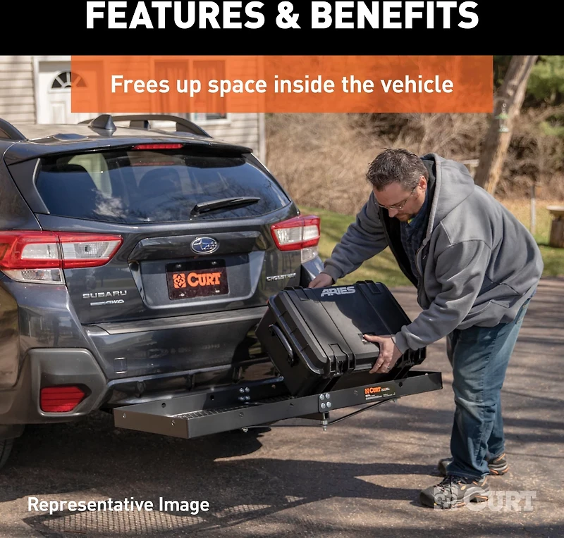 CURT 60 in x 19-1/4 in Folding Cargo Carrier
