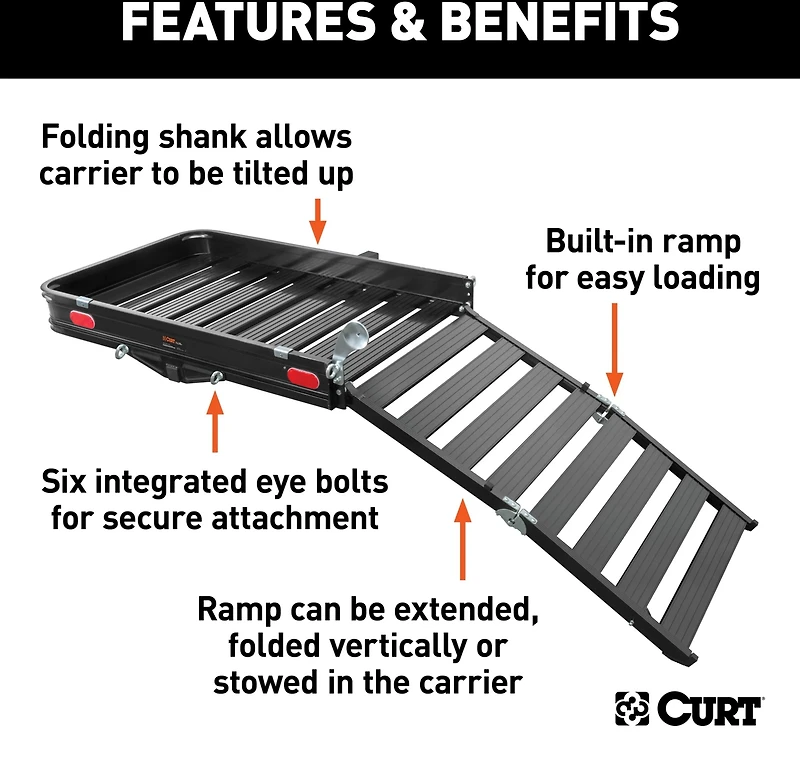 CURT Aluminum Ramp Cargo Carrier