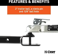 CURT ATV Towing Starter Kit with 2 in Shank and 2 in Trailer Ball