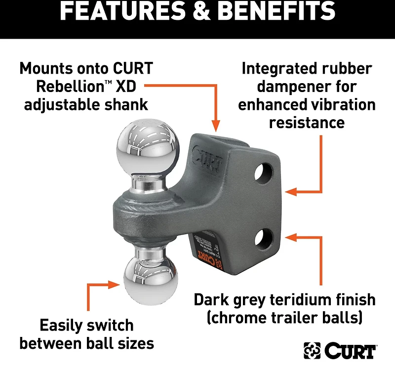 CURT Replacement Rebellion XD 15,000 lb Dual Ball