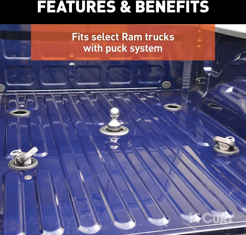 CURT OEM Puck System Gooseneck Ball and Safety Chain Anchor Kit