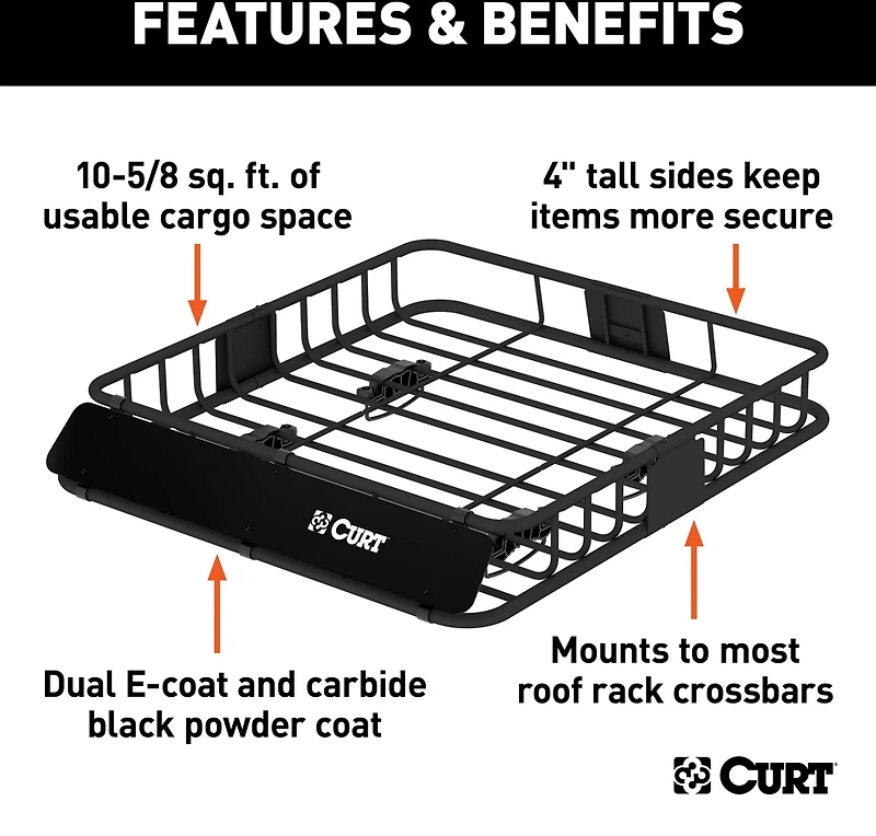 CURT 41 in x 37 in Roof Rack Cargo Carrier