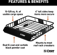 CURT 41 in x 37 in Roof Rack Cargo Carrier
