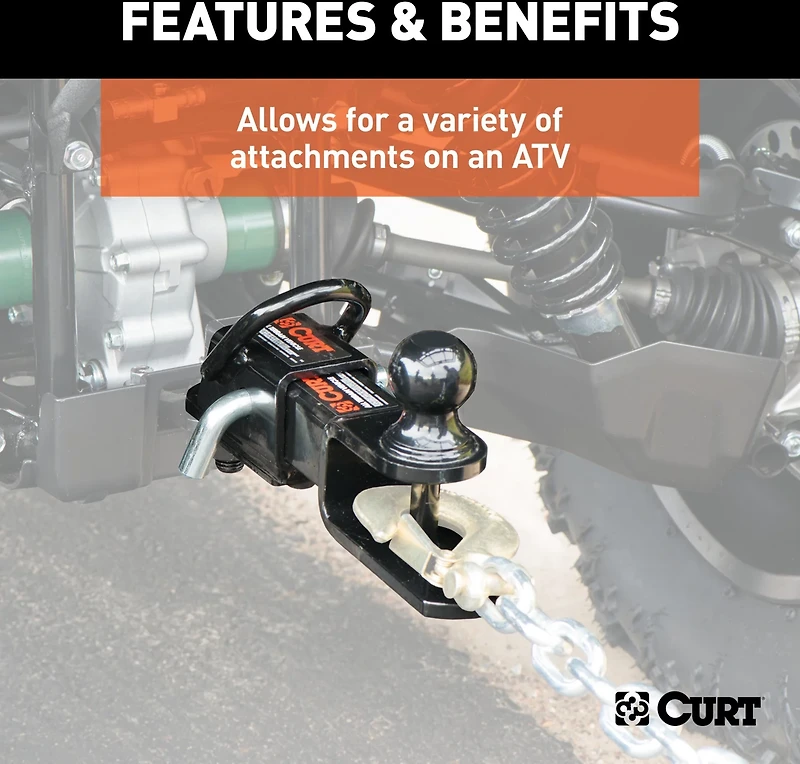 CURT ATV Towing Starter Kit with 2 in Shank and 2 in Trailer Ball