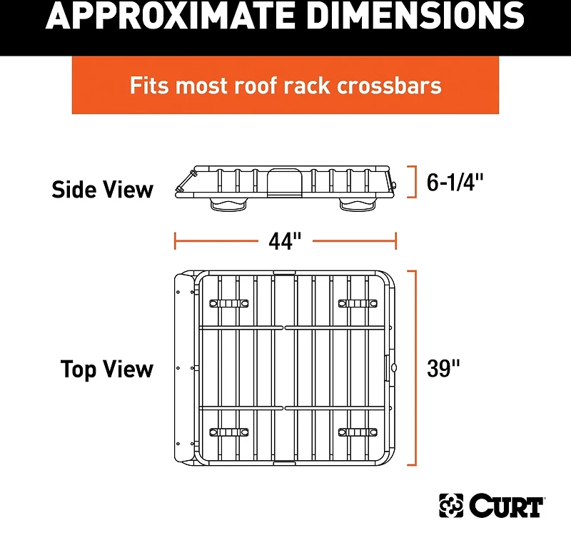 CURT 41 in x 37 in Roof Rack Cargo Carrier