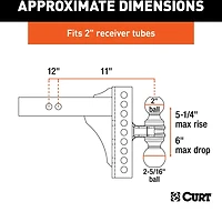 CURT 14,000 lb Adjustable Channel Mount with Dual Ball