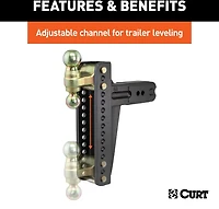 CURT 21,000 lb Adjustable Channel Mount with Dual Ball