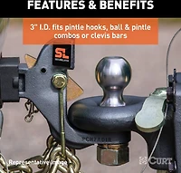 CURT SecureLatch Channel Style 40,000 lb Lunette Ring