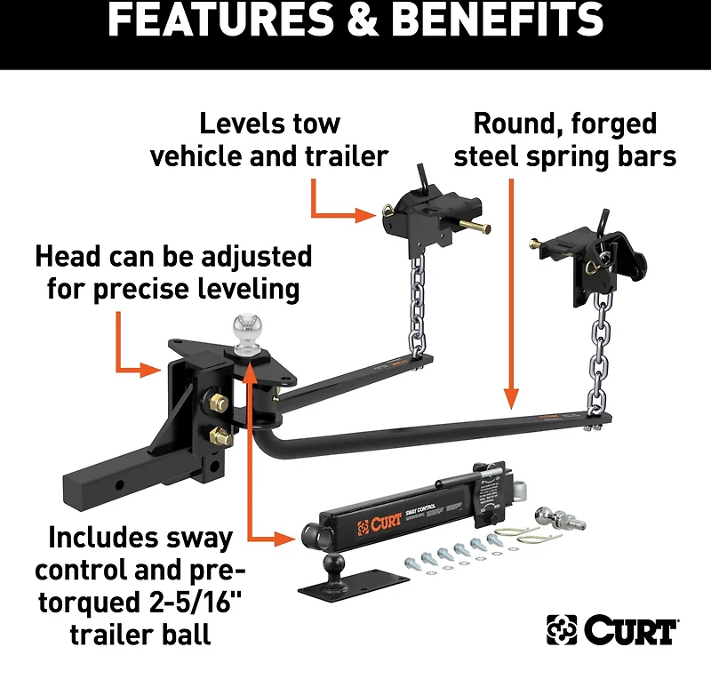 CURT Round Bar 1,000 lb WD Hitch