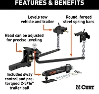 CURT Round Bar 1,000 lb WD Hitch