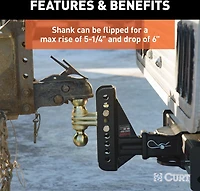 CURT 20,000 lb Adjustable Channel Mount with Dual Ball