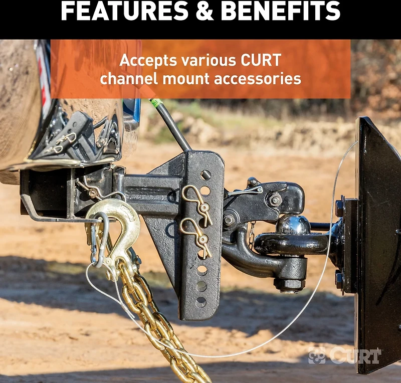 CURT 20,000 lb Adjustable Channel Mount with Dual Ball