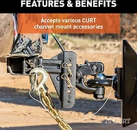 CURT 20,000 lb Adjustable Channel Mount with Dual Ball