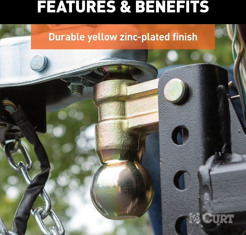 CURT 10,000 lb Slim Adjustable Channel Mount with Dual Ball