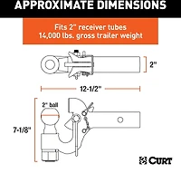CURT SecureLatch Receiver-Mount 2 in Ball and Pintle Hitch