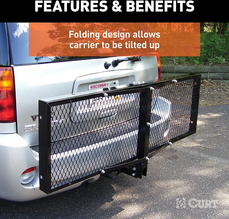 CURT 60 in x 19-1/4 in Folding Cargo Carrier