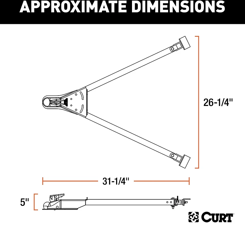 CURT Adjustable 5,000 lb Universal Tow Bar