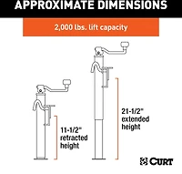 CURT Top Wind Bracket Mount 2,000 lb Swivel Jack