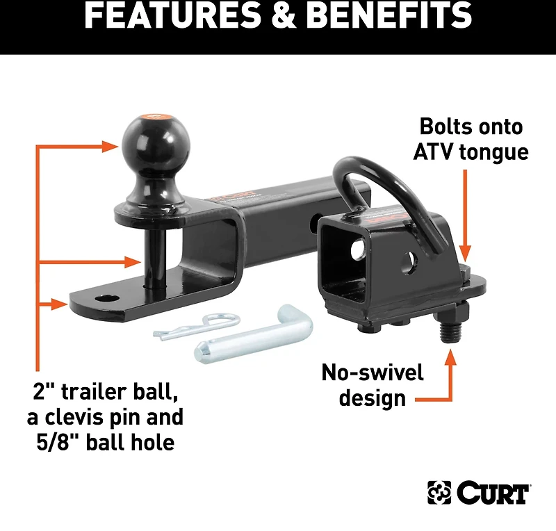 CURT ATV Towing Starter Kit with 2 in Shank and 2 in Trailer Ball
