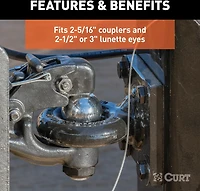 CURT 13,000 lb Adjustable Channel Mount with 2-5/16 in Ball and Pintle