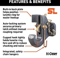 CURT SecureLatch 30,000 lb Pintle Hook