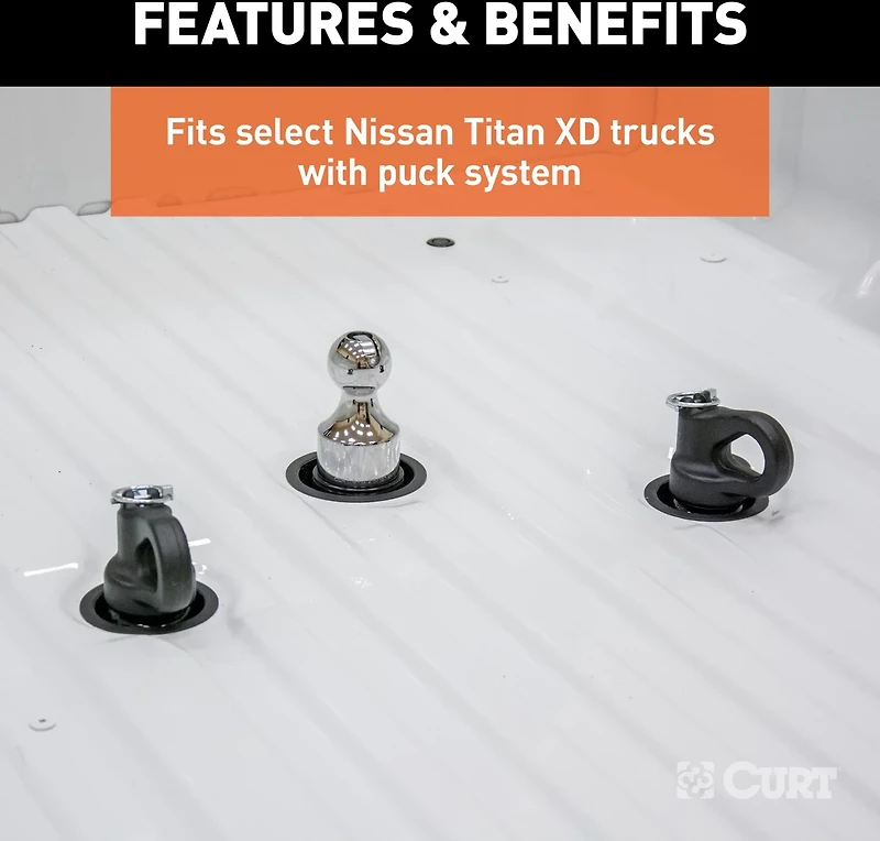 CURT OEM GM Puck System Gooseneck Ball and Safety Chain Anchor Kit