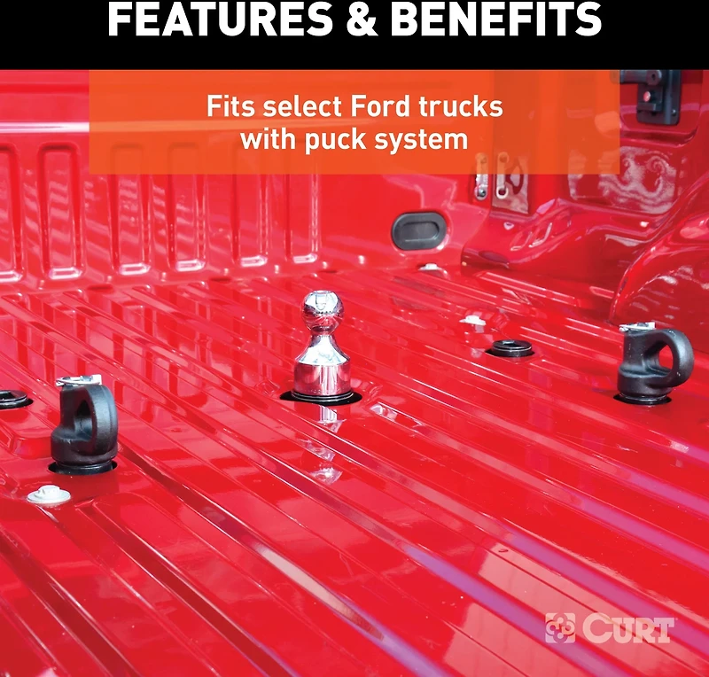 CURT OEM GM Puck System Gooseneck Ball and Safety Chain Anchor Kit