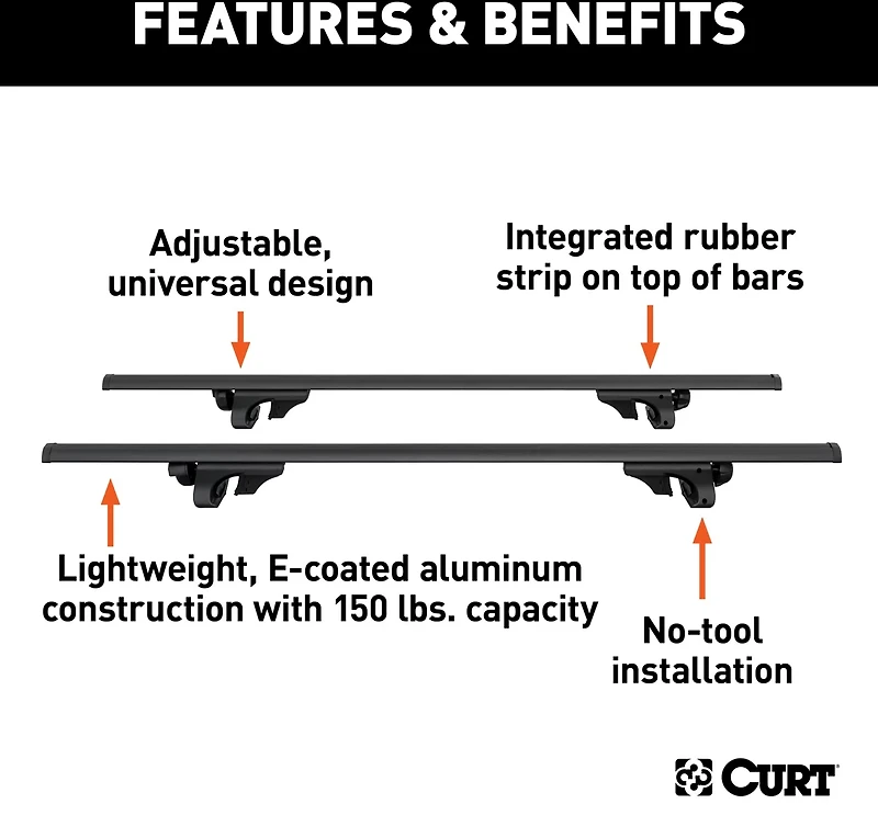 CURT Aluminum Cargo Crossbars 2-Pack