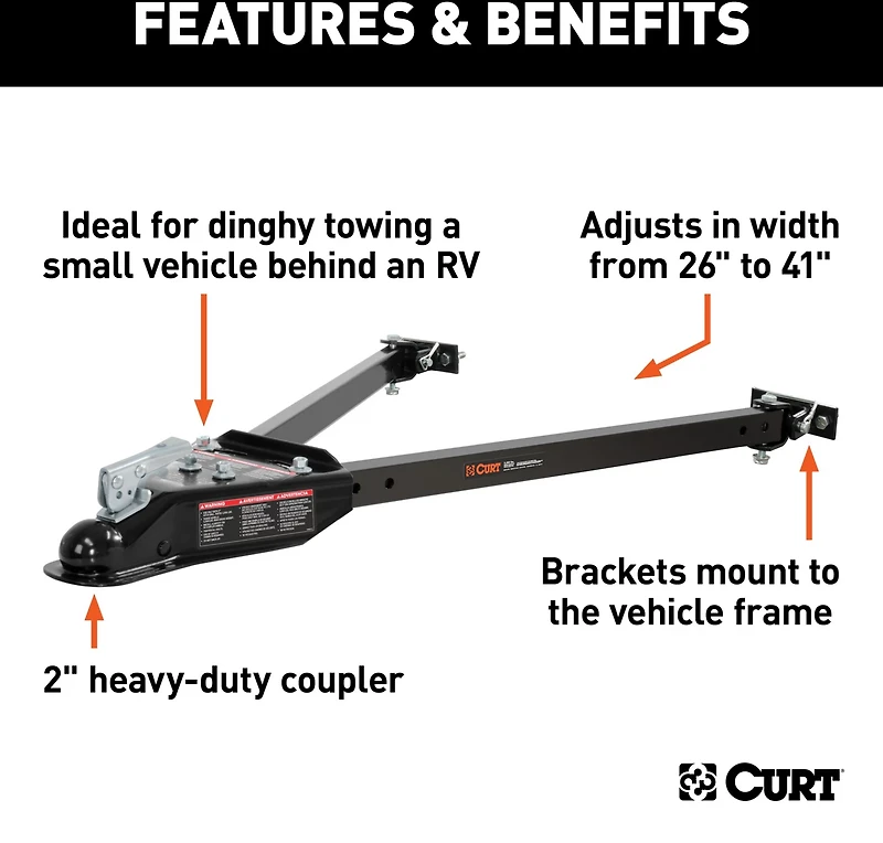 CURT Adjustable 5,000 lb Universal Tow Bar