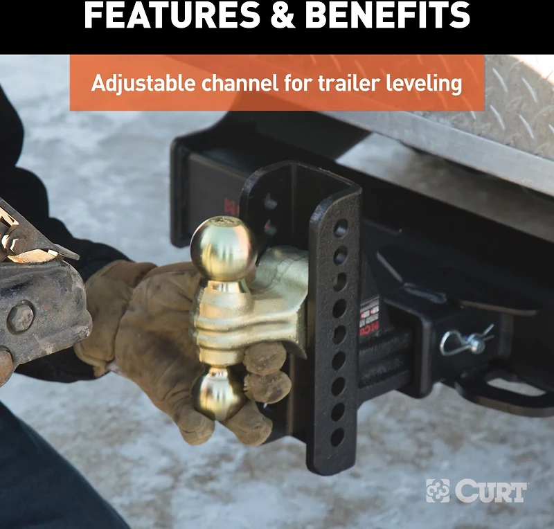 CURT 20,000 lb Adjustable Channel Mount with Dual Ball