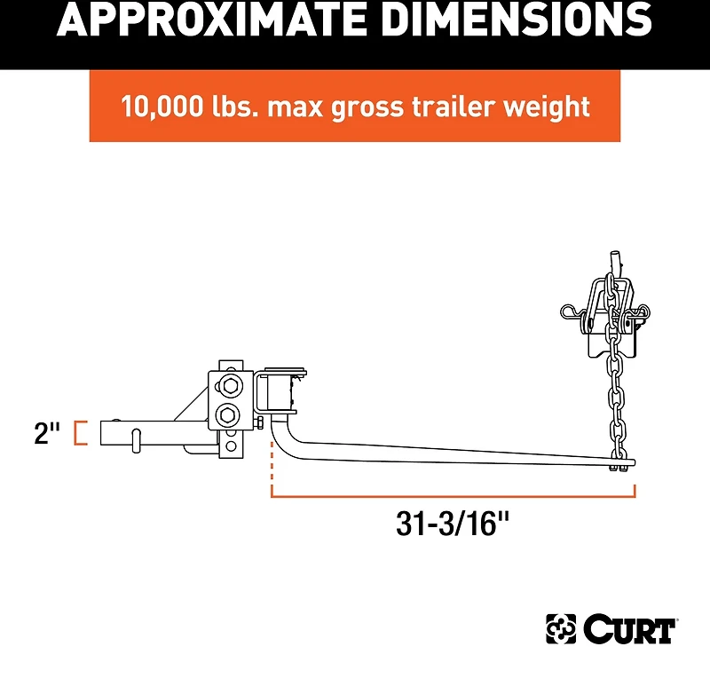 CURT Round Bar 1,000 lb WD Hitch